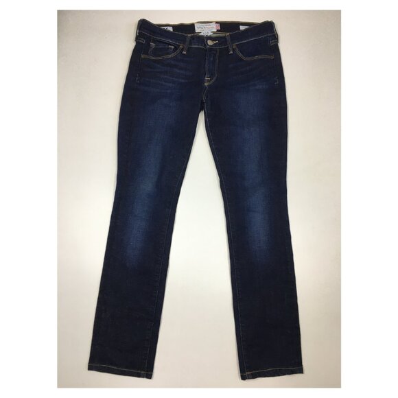 LUCKY BRAND Logo Hardware Charlie Skinny Ankle Dark Wash 5 Pocket Jeans - Picture 1 of 16